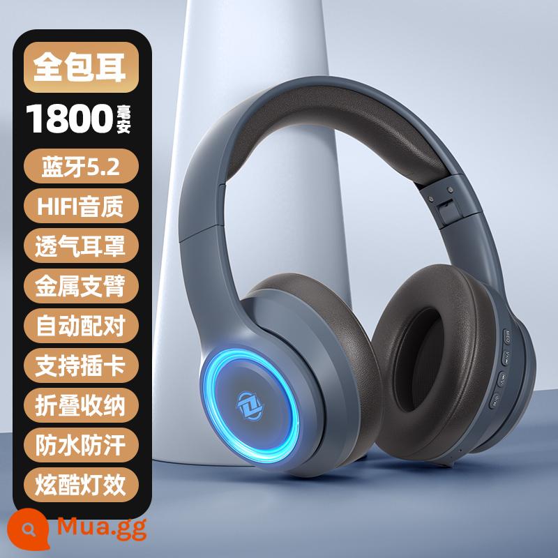 Trò chơi thể thao điện tử Tai nghe Bluetooth gắn trên đầu tai nghe không dây tích hợp tất cả giảm tiếng ồn máy tính xách tay có dây điện thoại di động phổ thông - Guochao Future Blue [Bluetooth 5.2 cao cấp + Hiệu ứng ánh sáng chuyển màu + Phổ biến cho điện thoại di động và máy tính]