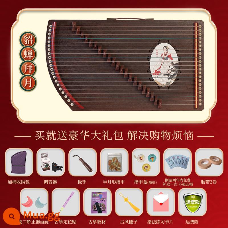 Thiết bị luyện ngón Guzheng 21 dây xách tay chuyên nghiệp luyện tập ngón đàn hiện vật cho người mới bắt đầu nhạc cụ mini guzheng nhỏ - Điêu Thuyền thờ trăng