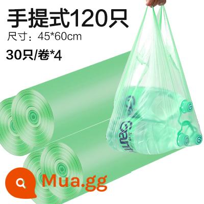 Cửa hàng bách hóa hộ gia đình vừa và lớn di động dùng một lần hộ gia đình màu đen túi nhựa giá cả phải chăng cuộn túi rác dày - 120 miếng xách tay màu xanh lá cây