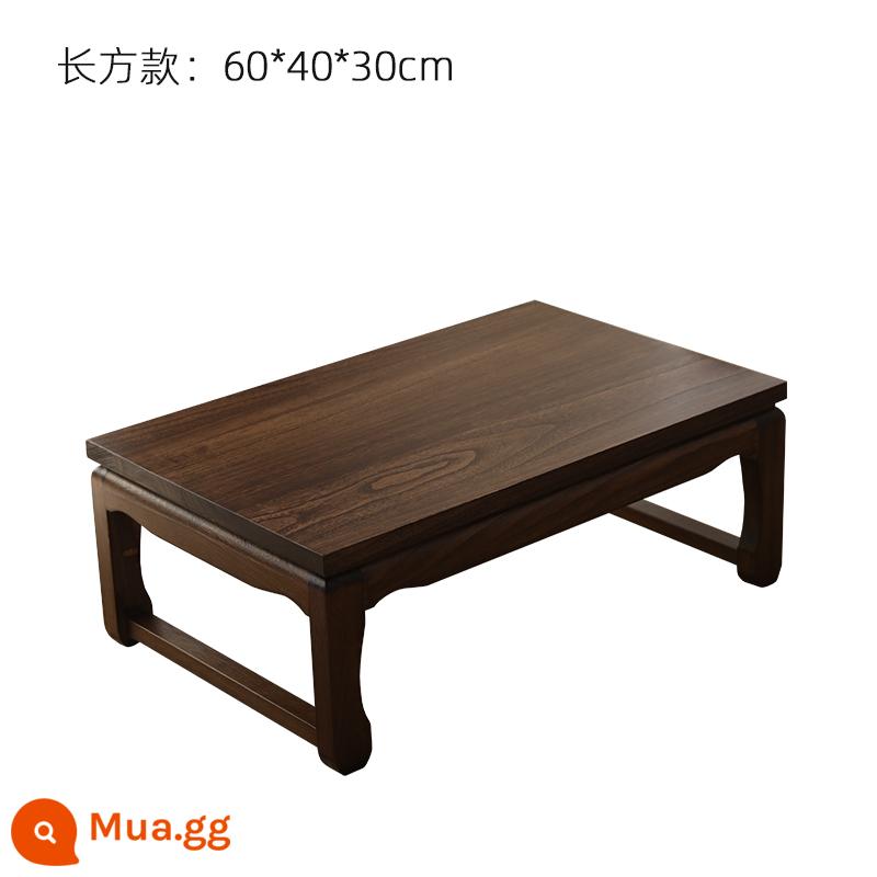 Phong cách Nhật Bản và phòng một số bàn gỗ đặc chiếu tatami bàn nhỏ Bàn Kang bàn thấp tatami bàn trà nhà bay cửa sổ bàn trà nhỏ - Bàn hình chữ nhật (dài 60*rộng 40*cao 30CM) có đệm và khăn trải bàn