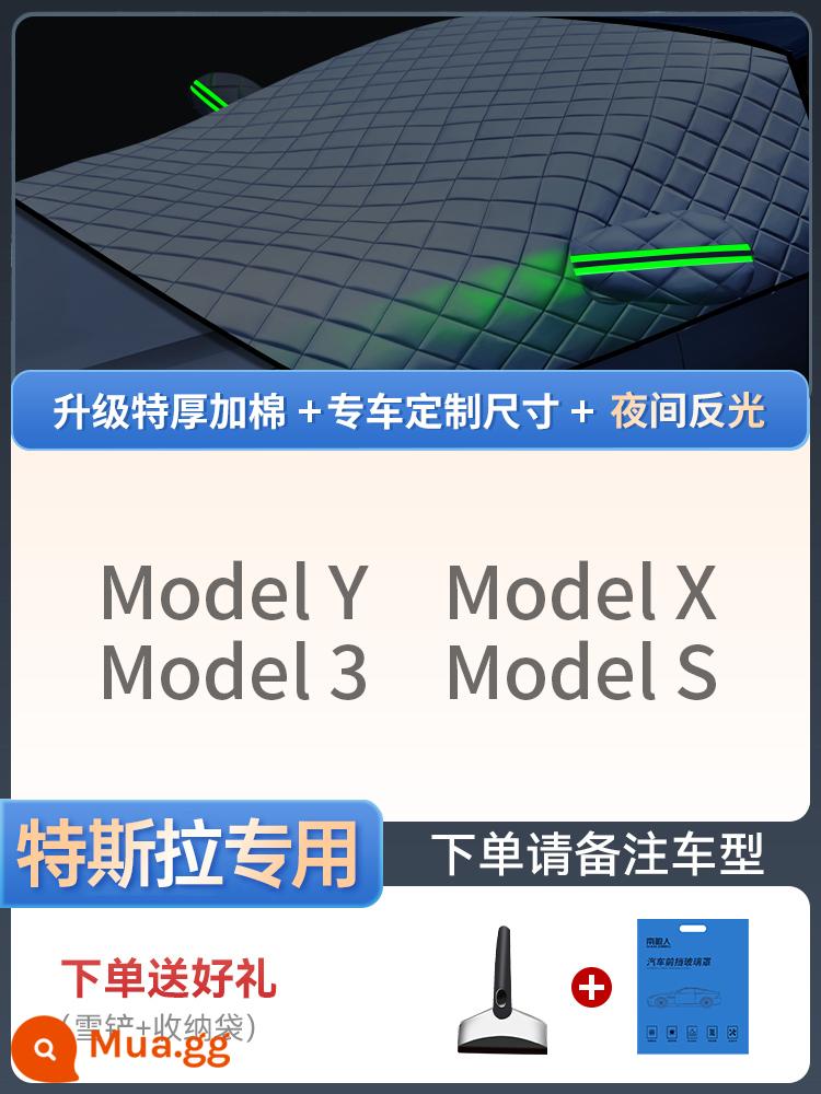 Bọc tuyết ô tô kính chắn gió phía trước chống sương giá chống đóng băng tuyết phủ mùa đông cửa sổ ô tô che mùa đông ô tô vải che kính chắn gió - Phiên bản ô tô đặc biệt [độc quyền của Tesla] phiên bản chăn nâng cấp丨đi kèm xẻng xúc tuyết + túi đựng đồ