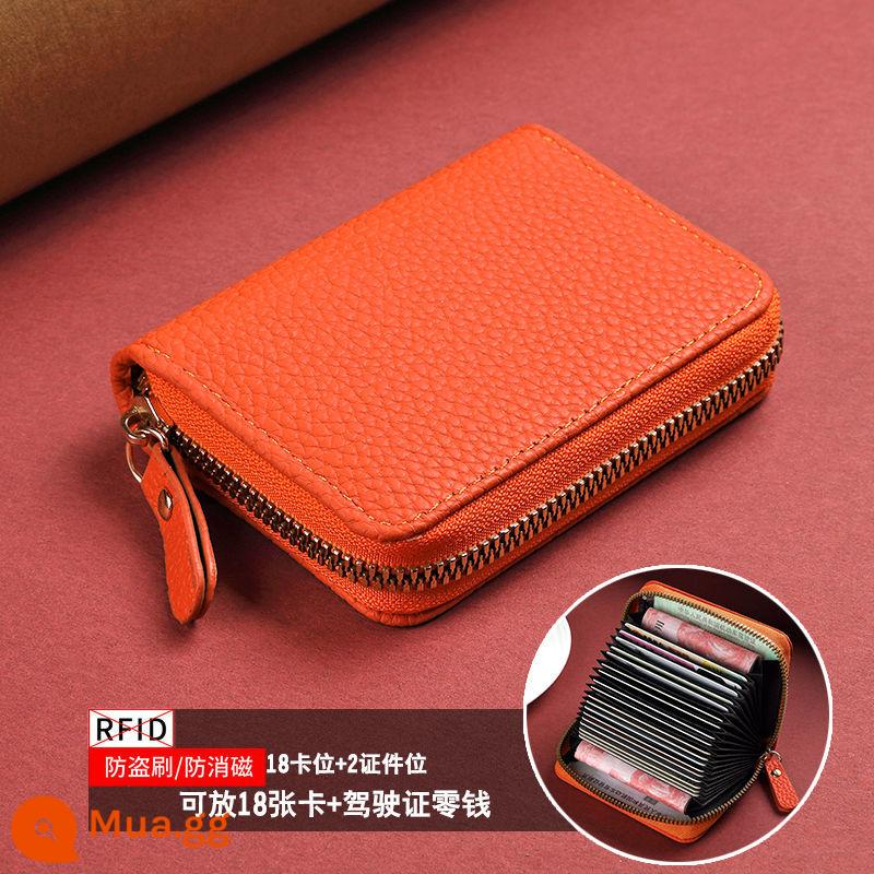 Túi thẻ bán tải thực sự lớn Vị trí đa vị trí cao - Orange-18 khe cắm thẻ chống trộm cỡ vừa