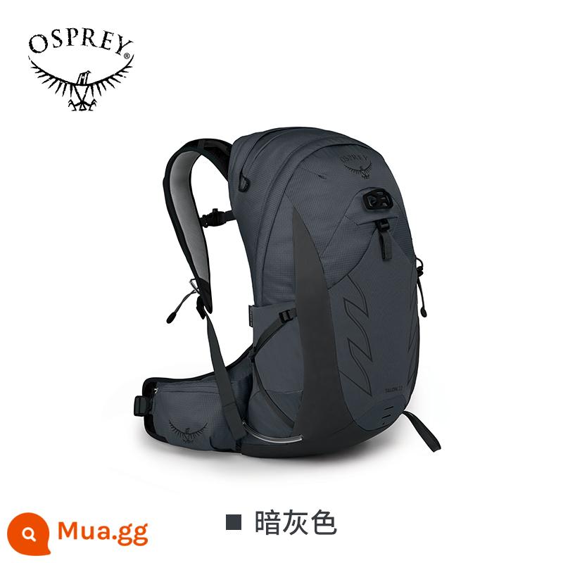 Ba lô du lịch leo núi OSPREY Talon 22L Devil's Claw Leo núi Đi bộ đường dài siêu nhẹ Đa chức năng Thân thiện với môi trường Ba lô Kitty Hawk - màu xám đen