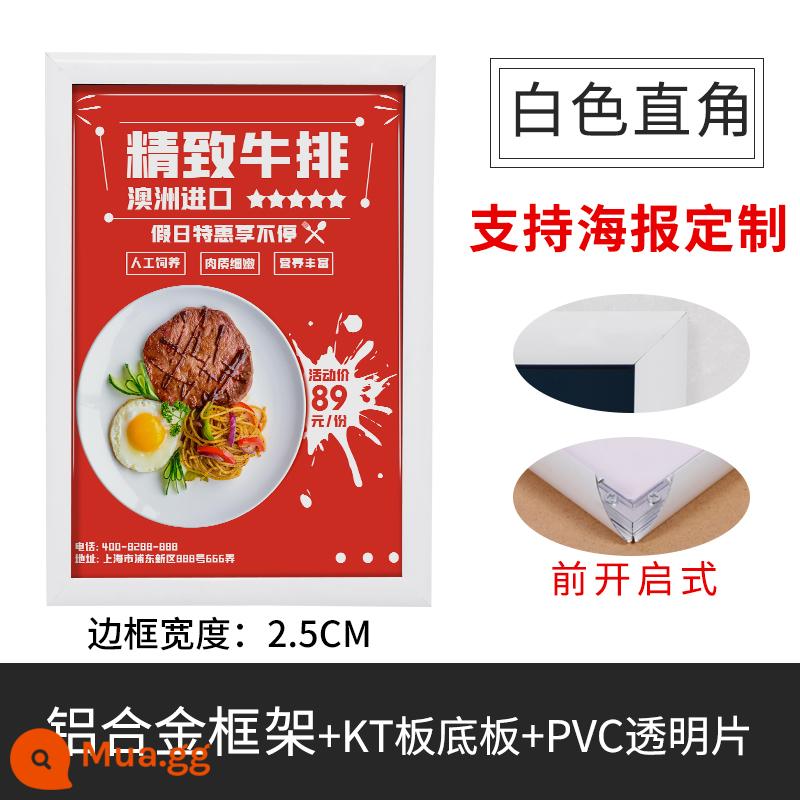 Khung ảnh khung ảnh hợp kim nhôm treo tường giấy chứng nhận a3 khung bên acrylic khung hiển thị thang máy khung áp phích quảng cáo - góc vuông màu trắng