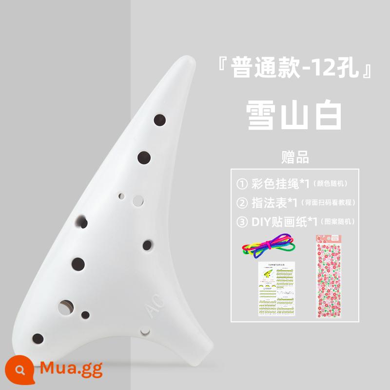 Ve Sầu Vàng Ocarina 12 Lỗ Nhựa Nhựa Alto C Giai Điệu 12 Lỗ AC Giai Điệu Ocarina Chống Rơi Học Sinh Người Mới Bắt Đầu - AC tầm trung thông thường màu trắng + quà tặng miễn phí