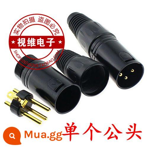 Đầu Canon, Đầu nối micrô, Đầu cắm cân bằng Canon 3 lõi, Đầu cắm nam và nữ Hyun Black mạ vàng Canon, Đầu Canon - nam độc thân