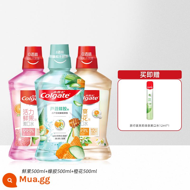 Nước súc miệng Colgate làm sạch bà bầu chứa flo hơi thở thơm tho dưỡng ẩm miệng bé trai bé gái chống sâu bướm nhẹ 0 cồn - [Sự kết hợp ngọt ngào và sảng khoái] Trái cây tươi + keo ong + hoa cam