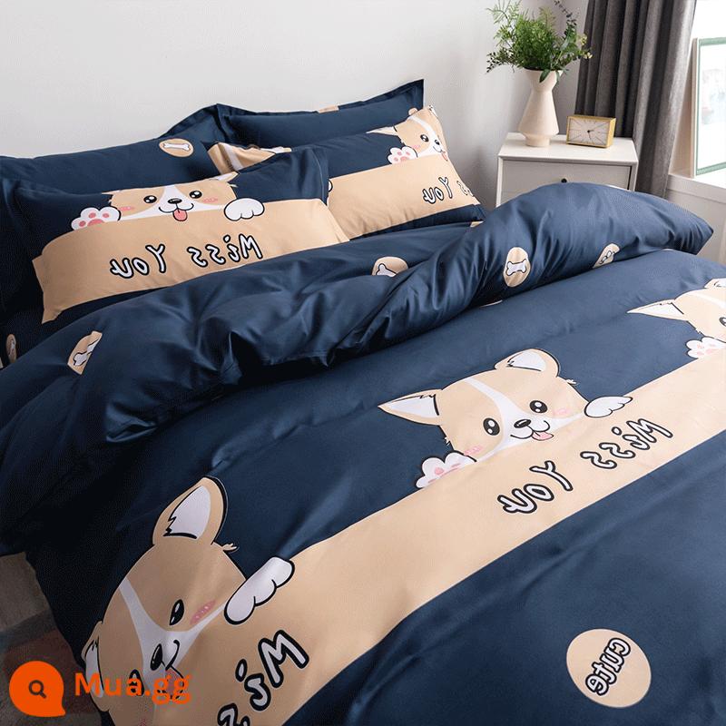 4 Bộ Chăn Ga Gối Bốn Mùa Đa Năng Có Thể Giặt Cotton Đơn Ký Túc Xá Sinh Viên Chăn 3 Bộ 3 4 - Chờ đã