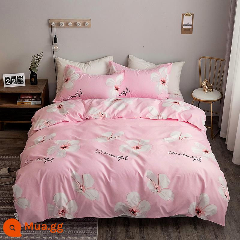 4 Bộ Chăn Ga Gối Bốn Mùa Đa Năng Có Thể Giặt Cotton Đơn Ký Túc Xá Sinh Viên Chăn 3 Bộ 3 4 - Harukaze Ura