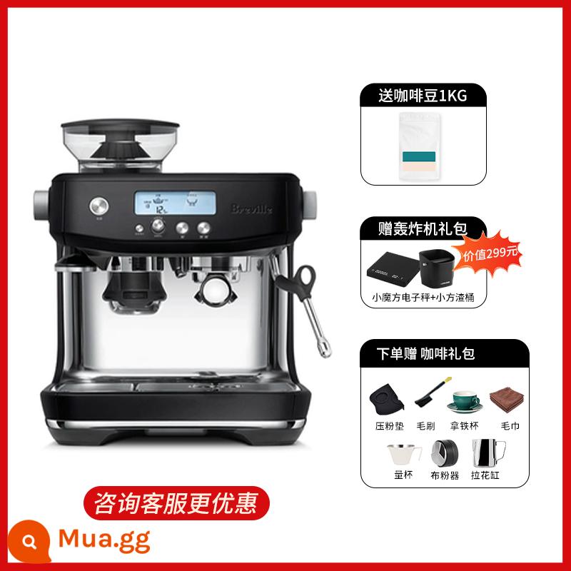 Ngân hàng Quốc gia Platinum Breville BES878 Máy pha cà phê hơi nước Ý bán tự động gia đình xay đậu và bọt sữa 870 - [Ngân hàng Trung Quốc cùng bảo lãnh trong hai năm] Gói A BES 878 Đen