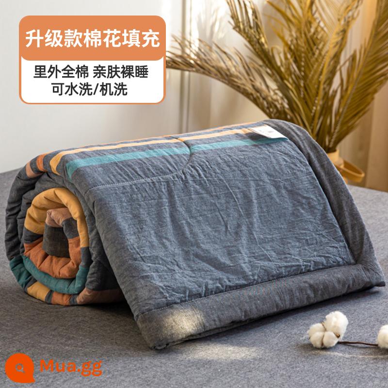 100% cotton bên trong và bên ngoài chăn mùa hè chăn điều hòa mùa hè chăn mát cotton nguyên chất đôi đơn có thể giặt bằng máy mùa hè lõi chăn mỏng - Sylvia Blue [100% cotton bên trong và bên ngoài, mềm mại và thân thiện với da]