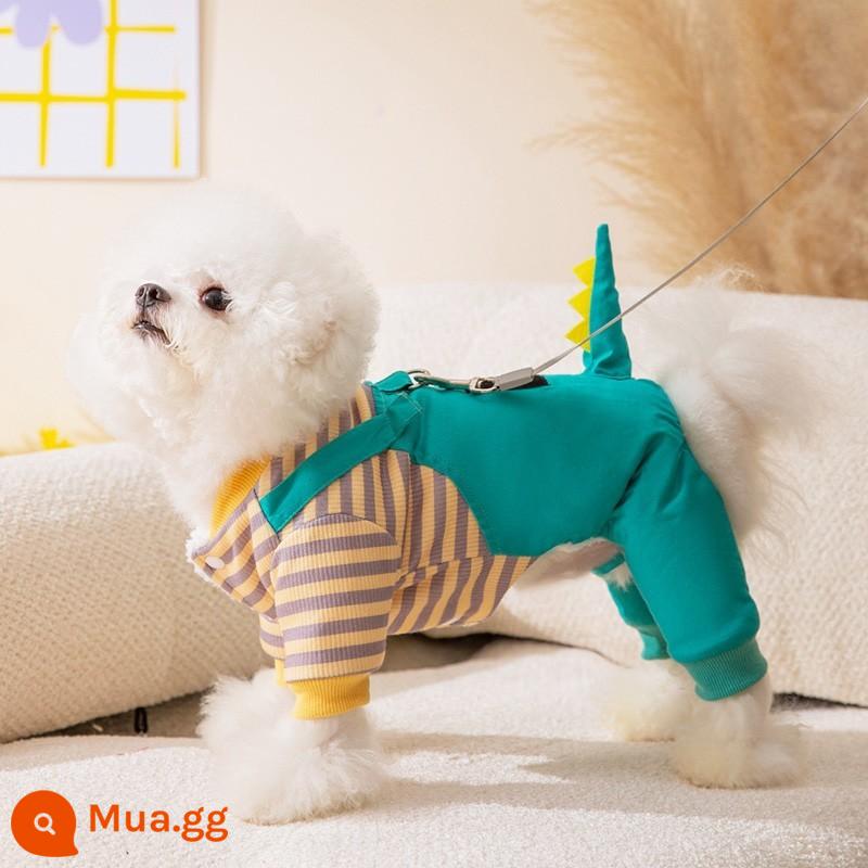 Bốn chân cotton lông con chó con quần áo mùa đông Teddy Bichon mèo Schnauzer Pomeranian chó nhỏ thú cưng mô hình mùa thu và mùa đông - khủng long màu vàng