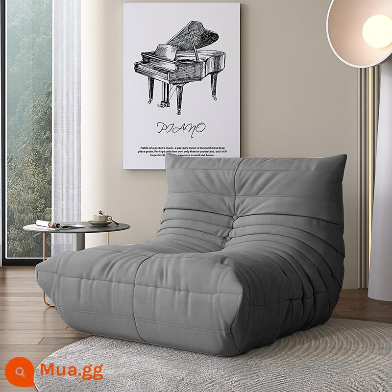 Sofa lười có thể nằm và ngủ sofa sâu bướm ban công chiếu tatami sofa phòng ngủ nhỏ sofa đơn ghế lười - Xám [da lộn nhập khẩu]