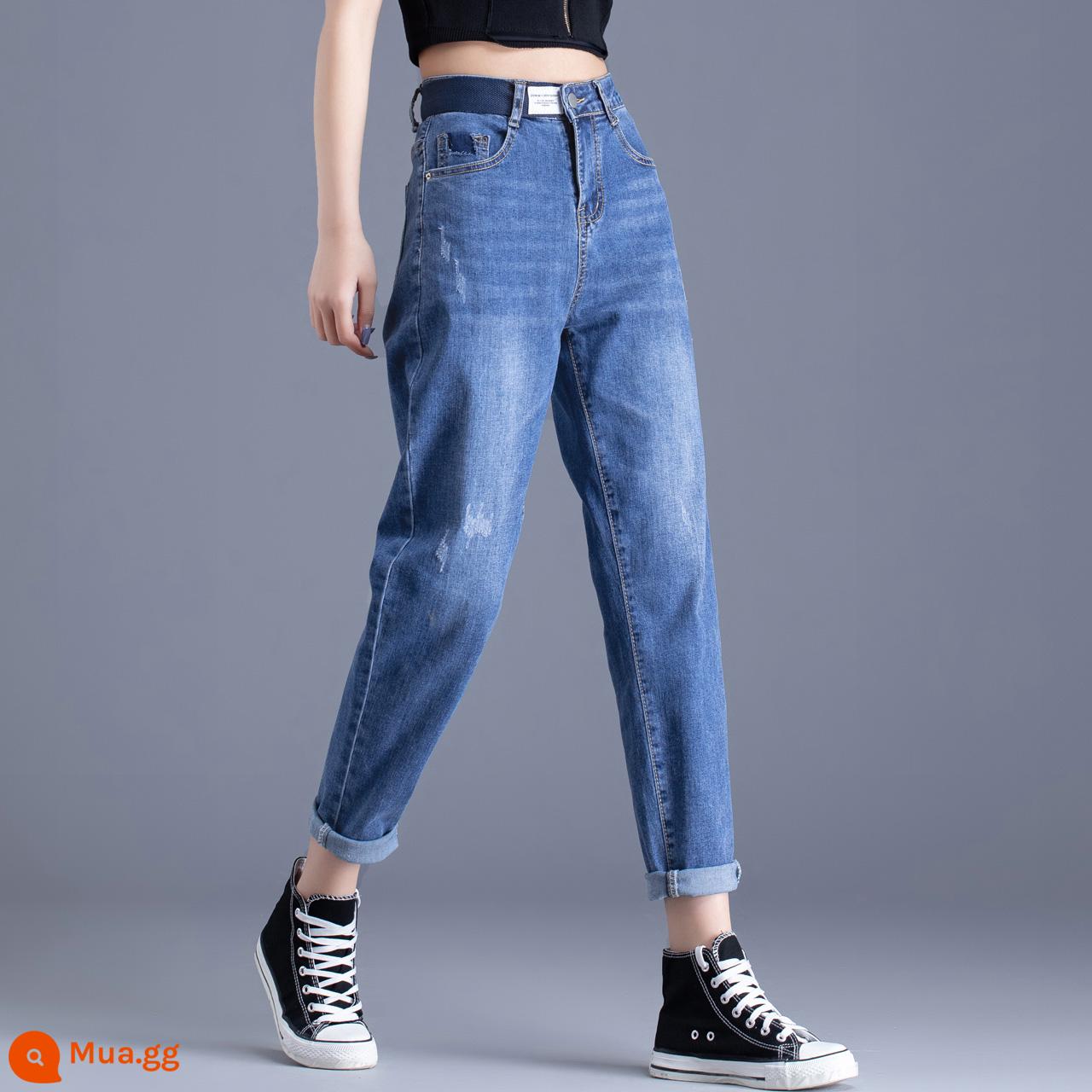 Denim Thông 69.5/Cái 100/2 Mảnh Trang Quần Jean Nữ Thu Đông Cao Cấp Bố Quần - MJ8006 kiểu đơn màu xanh vừa