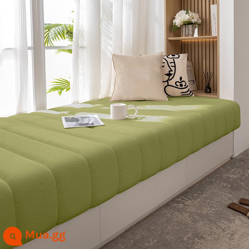 Bệ cửa sổ chuyển đổi sofa bay đệm cửa sổ đệm bệ cửa sổ 2023 đệm ban công lưới màu đỏ mới cao cấp đệm tùy chỉnh hình đặc biệt - Nhung bông - xanh matcha