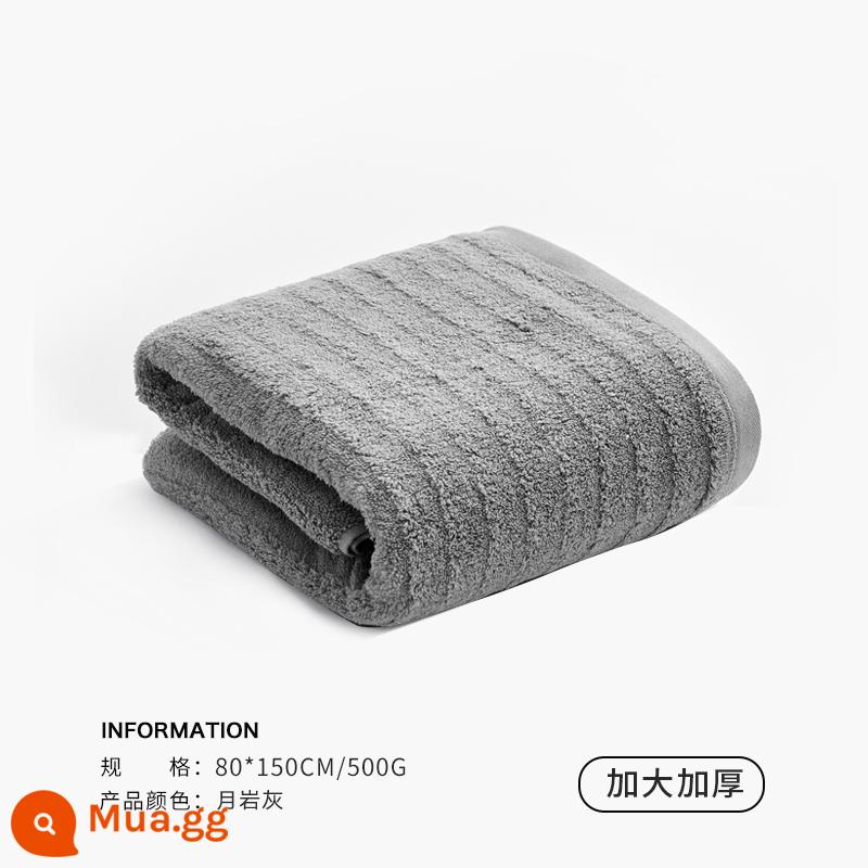 Khăn tắm Sanli cotton nguyên chất nam nữ cotton kháng khuẩn khăn lớn hộ gia đình thấm hút người lớn khăn quấn nam mới 2022 mùa đông - Moon Rock Grey Plus