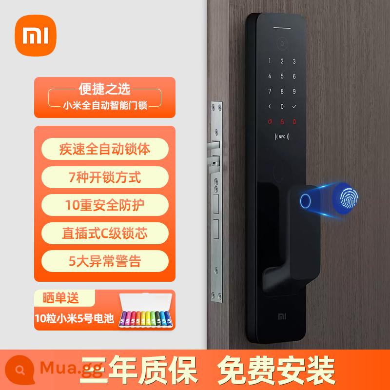 Khóa cửa thông minh tự động Xiaomi khóa vân tay kết hợp khóa tự động khóa trong nhà chống trộm khóa cửa điện tử - ●Mẫu kéo đẩy - Khóa cửa hoàn toàn tự động màu đen [7 phương pháp mở khóa | Khóa nhanh hoàn toàn tự động] Đặt và nhận miễn phí 10 pin