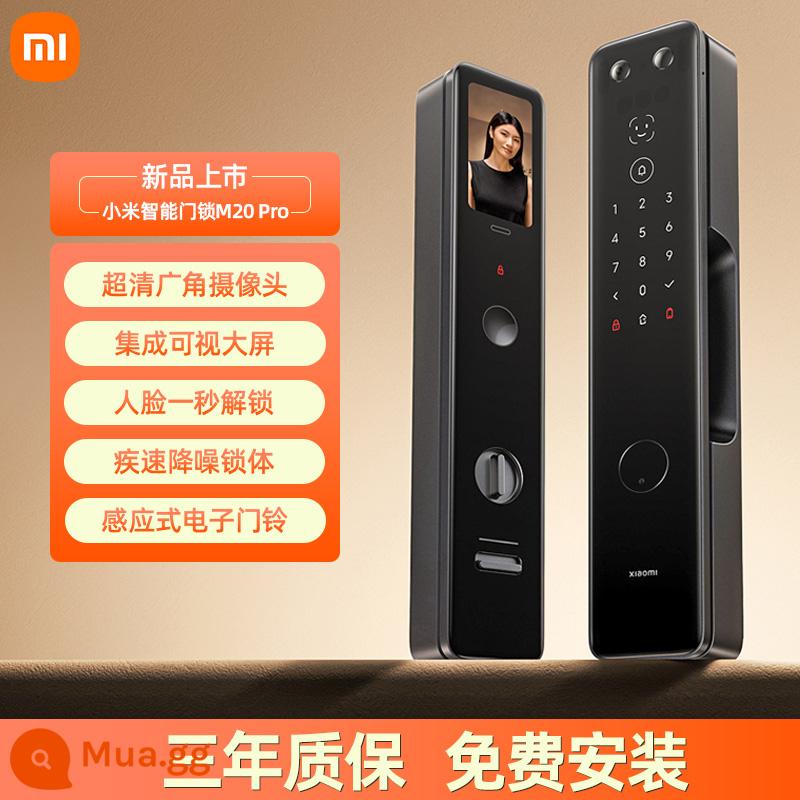 Khóa Cửa Thông Minh Xiaomi M20Pro Màn Hình Lớn Phiên Bản Mắt Mèo Khóa Vân Tay Hoàn Toàn Tự Động Khóa Mật Khẩu Nhận Diện Khuôn Mặt Khóa Điện Tử - ●Khóa cửa thông minh kéo đẩy chống kẹp chỉ có ở mẫu khóa cửa thông minh M20PRO [nhận dạng khuôn mặt 3D | mắt mèo màn hình lớn có thể nhìn thấy | camera góc cực rộng]