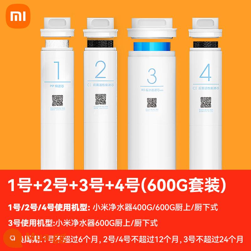 Máy lọc nước Millet lõi lọc bông PP trước sau than hoạt tính RO thẩm thấu ngược Số 1 Số 2 Số 3 Số 4 Số 400G600G - Bộ hoàn chỉnh 600G [1+2+3+4] Sản phẩm chính hãng chính hãng của Xiaomi