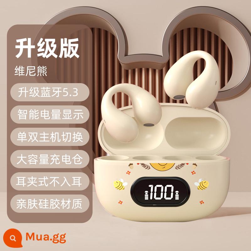 Disney Tai Nghe Bluetooth Dẫn Truyền Xương Mới 2023 Chụp Tai Không Dây Chuyển Động Giảm Tiếng Ồn Thích Hợp Cho Huawei Apple - Winnie the Pooh phiên bản nâng cấp [Bluetooth 5.3 + kết nối bộ nhớ + màn hình nguồn LED]