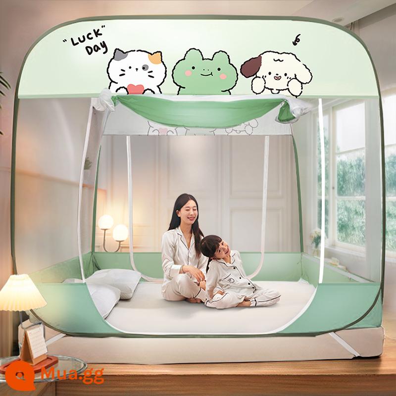 Màn chống muỗi home 2022 mới kiểu wg yurt chống rơi miễn phí lắp đặt màn chống muỗi new bed lều 1.5 m 2 - Ếch xanh nhỏ [Ba cửa·Chống rơi cho bé·Đầu rộng rãi·Không gian siêu rộng]Đầy đủ