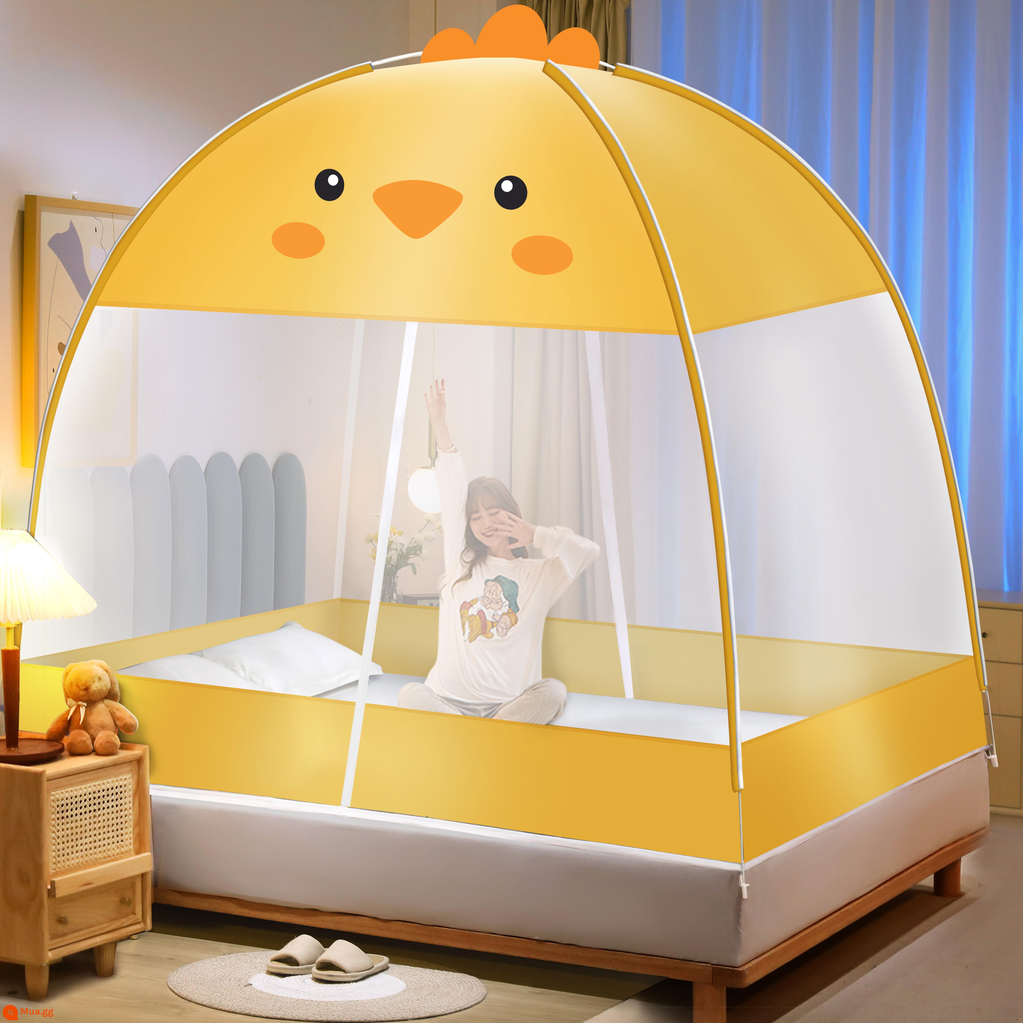 2023 mới không cần lắp đặt yurt home màn chống muỗi đơn giản tài khoản mẫu phòng ngủ trẻ em 2022 lều nhỏ - Chú gà nhỏ dễ thương [áo vải chống bụi] Không chứa formaldehyde cấp A do Baoma khuyên dùng