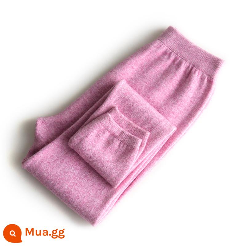 Quần cashmere cho trẻ em Quần len bé trai dày vừa phải Quần lót bé gái Quần ấm vừa và lớn cho trẻ em Quần len trẻ em Quần cotton - Nữ--hoa hồng