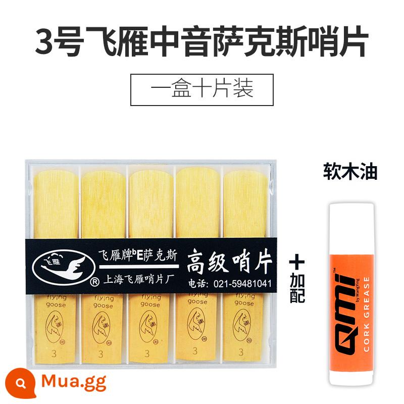 Flying Goose Falling E Alto Người mới bắt đầu Saxophone Reed Reed 10 miếng Bao bì độc lập Số 2.0/2.5/3.0 Reed Sheet - Số 3.0 10 viên + dầu nút chai