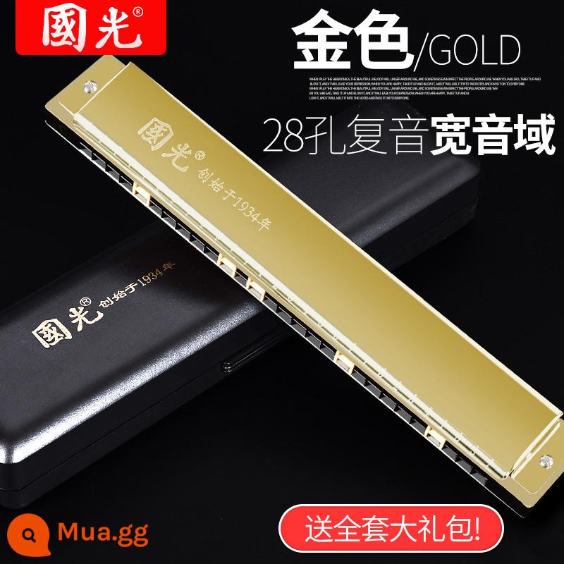 Harmonica Guoguang 24/28 lỗ đa âm giọng c-tuned phạm vi rộng đàn organ cho người mới bắt đầu nhập cảnh sinh viên biểu diễn chuyên nghiệp - Đa âm 28 lỗ, phạm vi rộng, người giàu nhận trọn bộ quà tặng bằng vàng.