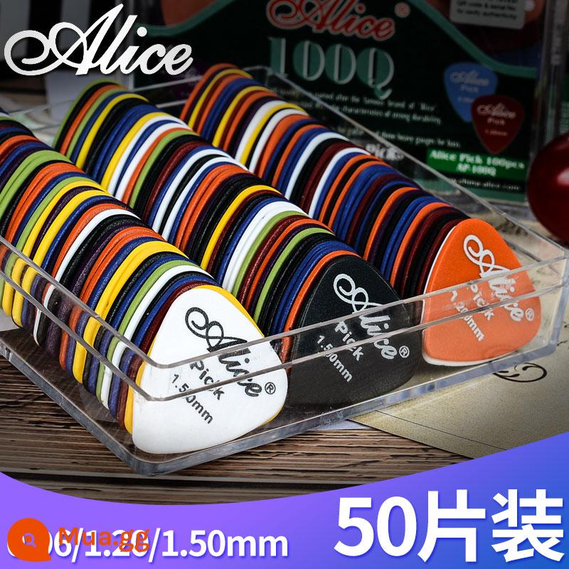 Alice Guitar Paddite Scrub ABS Guitar Guitar Cousin Box - Gói hỗn hợp 0,96/1,2/1,5mm gồm 50 miếng