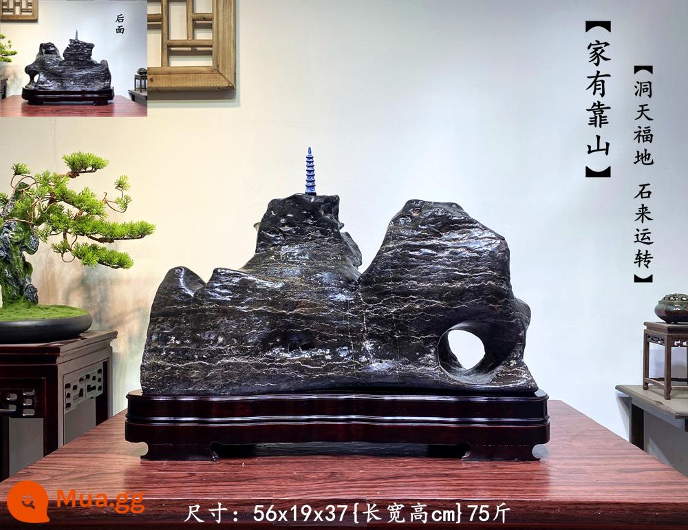 Trang trí đá Lingbi tự nhiên đá thô phòng khách phòng khách Bonsai Taihu Stone Office Xuangan Town House Loc -Water Stone Stone - Màu xanh hải quân