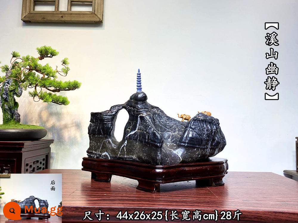 Trang trí đá Lingbi tự nhiên đá thô phòng khách phòng khách Bonsai Taihu Stone Office Xuangan Town House Loc -Water Stone Stone - màu xanh lá