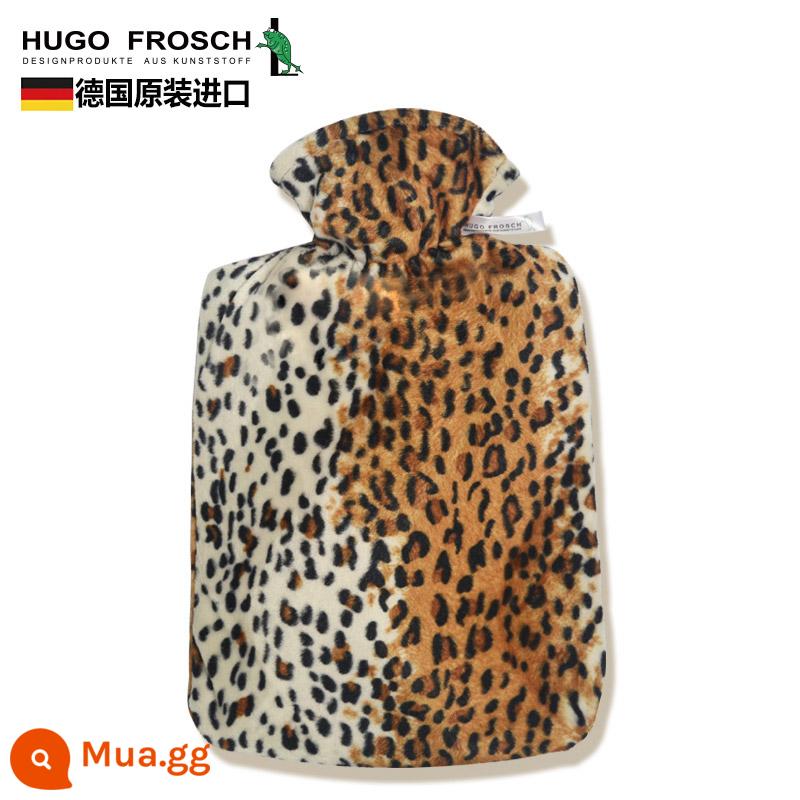 Đức nhập khẩu túi nước nóng xả dày chống cháy nổ HUGO Frosch túi nước nóng lớn chứa đầy nước - Mẫu nhung da báo 1.8L (có áo khoác nguyên bản)