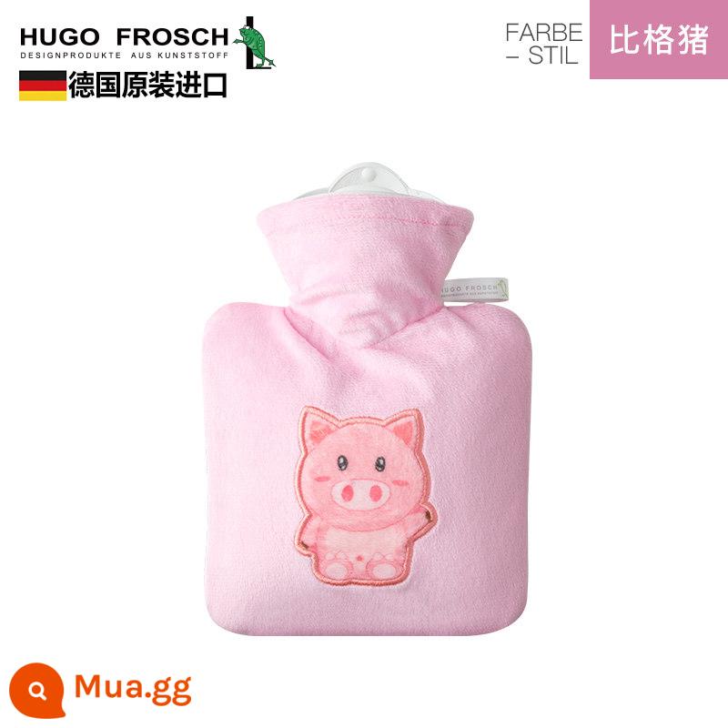 Đức nhập khẩu túi nước nóng xả dày chống cháy nổ HUGO Frosch túi nước nóng lớn chứa đầy nước - Heo lớn 0,6L (có áo khoác nguyên bản)