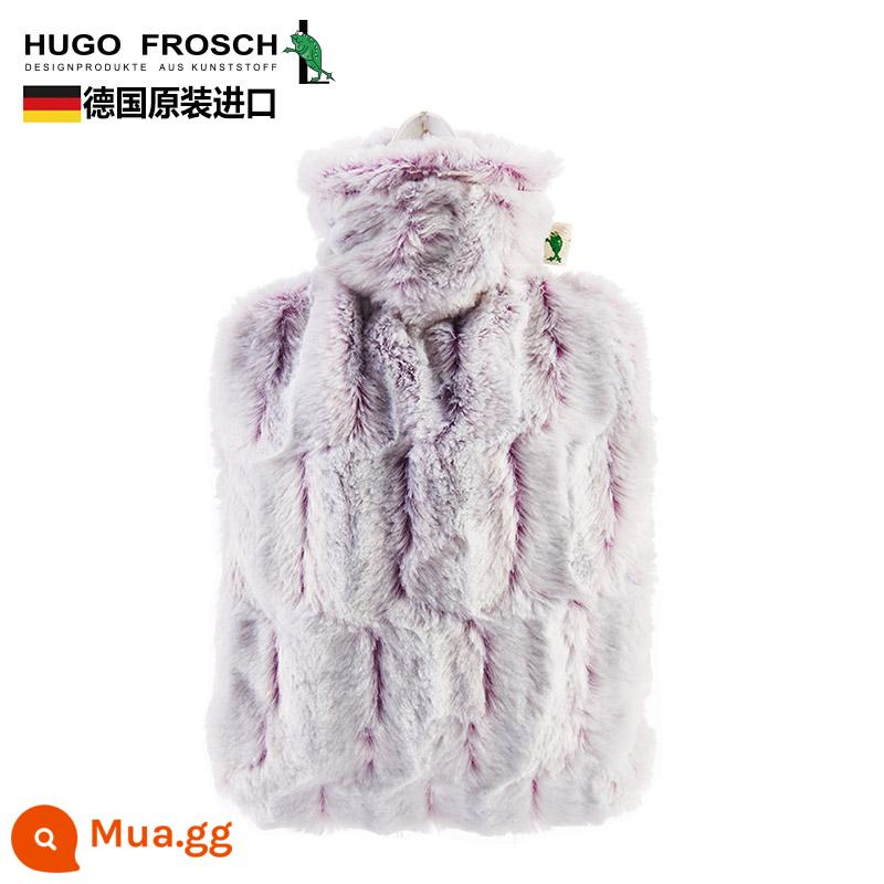 Đức nhập khẩu túi nước nóng xả dày chống cháy nổ HUGO Frosch túi nước nóng lớn chứa đầy nước - Mẫu vải nhung 1.8L-tím nhạt (kèm áo khoác nguyên bản)