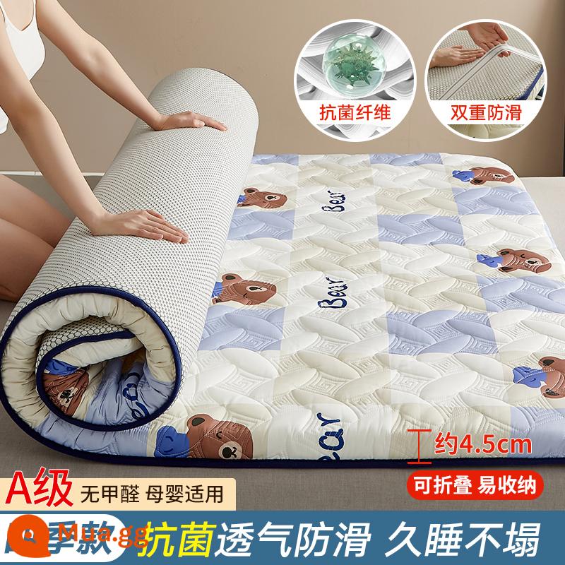 Đệm đệm cho thuê nhà mùa hè đặc biệt ký túc xá sinh viên đơn thảm xốp nệm tatami tầng thảm ngủ - Bàn cờ trắng xanh [kiểu kháng khuẩn] phù hợp mọi mùa