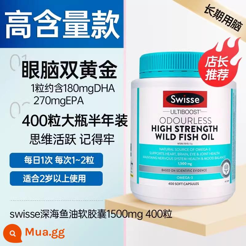 sinh viên dha tăng cường trí nhớ dầu cá Thụy Sĩ omega3 viên nang mềm biển sâu dành cho người lớn uống dầu gan cá tuyết - [12 tuổi trở lên + học cấp 2/ cấp 3 hàng ngày] Dầu cá SW 1500mg 400 viên