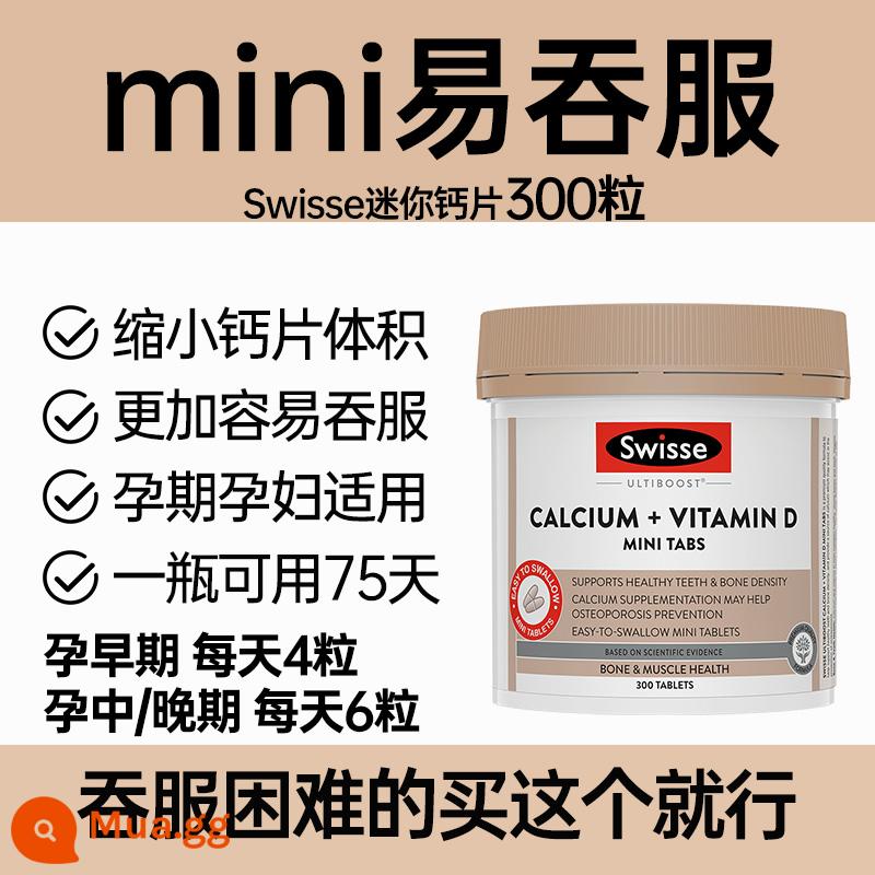 Viên uống canxi cho bà bầu Swisse canxi đặc biệt bổ sung canxi cho bà bầu 3 tháng đầu, 3 tháng giữa, cuối thai kỳ, giữa và cuối thai kỳ, bà mẹ đang cho con bú - [Nếu bạn khó nuốt thì hãy chọn loại này] Swisse Mini Canxi 300 Viên