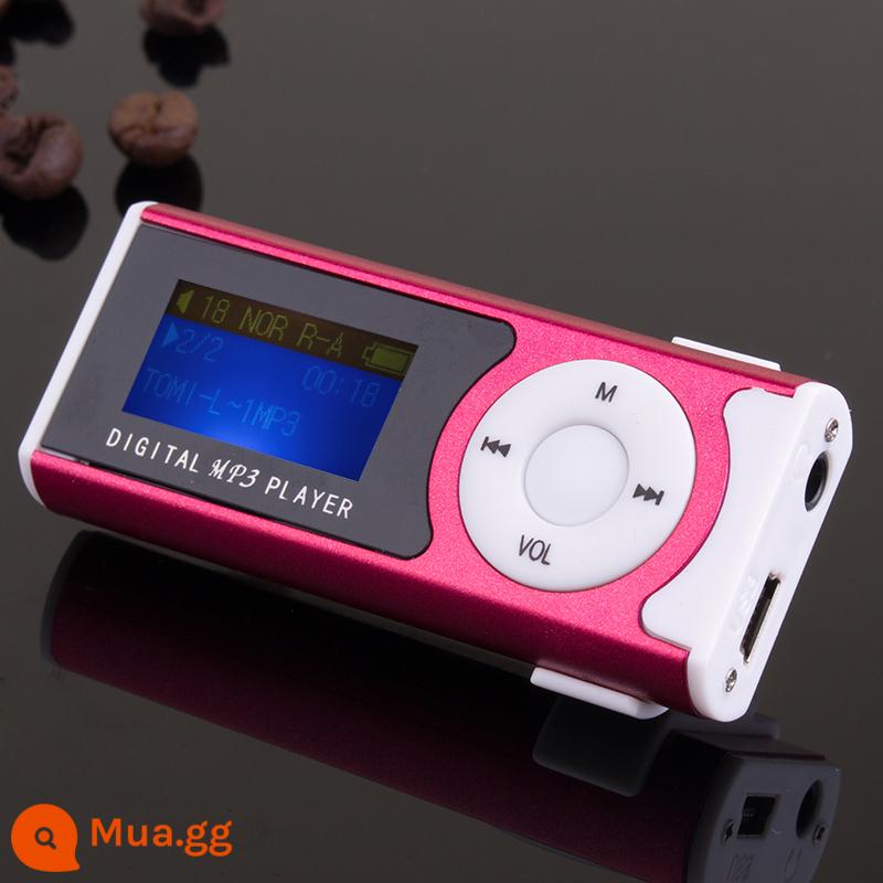 Máy nghe nhạc MP3 MP4 sinh viên thể thao màn hình mini máy nghe nhạc mp3 walkman với loa mini - Với ánh đèn tỏa sáng màu đỏ hồng