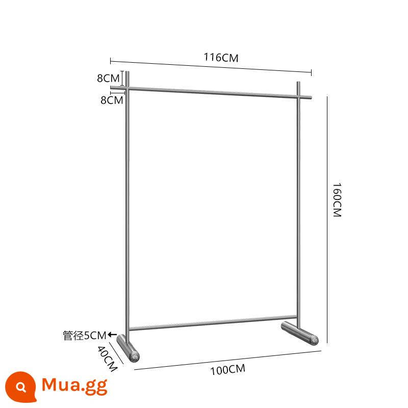 Cửa hàng quần áo giá trưng bày bằng thép không gỉ giá trưng bày quần áo trẻ em cửa hàng quần áo nam và nữ móc treo sàn kệ Nakajima đơn giản - Chiều dài dày bằng thép không gỉ 100 * chiều cao 150-170