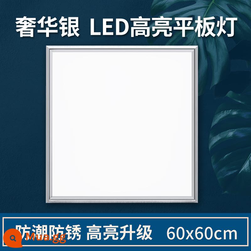 Tích hợp đèn LED âm trần 300x600 bếp bột phòng tấm nhôm bản nhúng 30x30x60 đèn trần phẳng - Bạc 60x60 xuất khẩu loại 48W