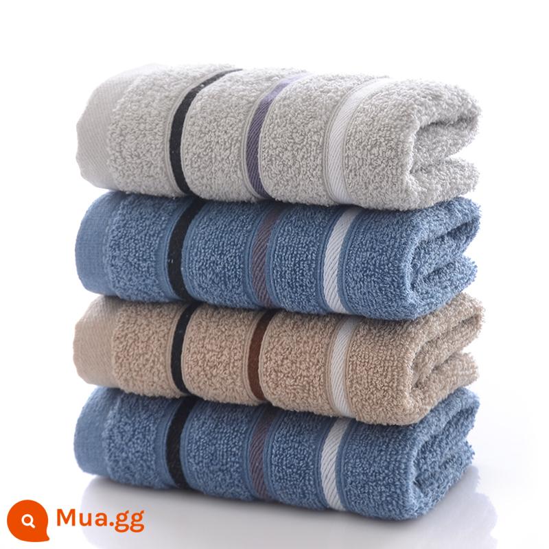 3 gói khăn mặt dày cotton nguyên chất rửa mặt gia đình dành cho cặp đôi, khăn tắm cotton cỡ lớn, mềm mại và thấm hút, bán hàng trực tiếp tại xưởng - Sọc thời trang [33*73] 3 gói [cotton]