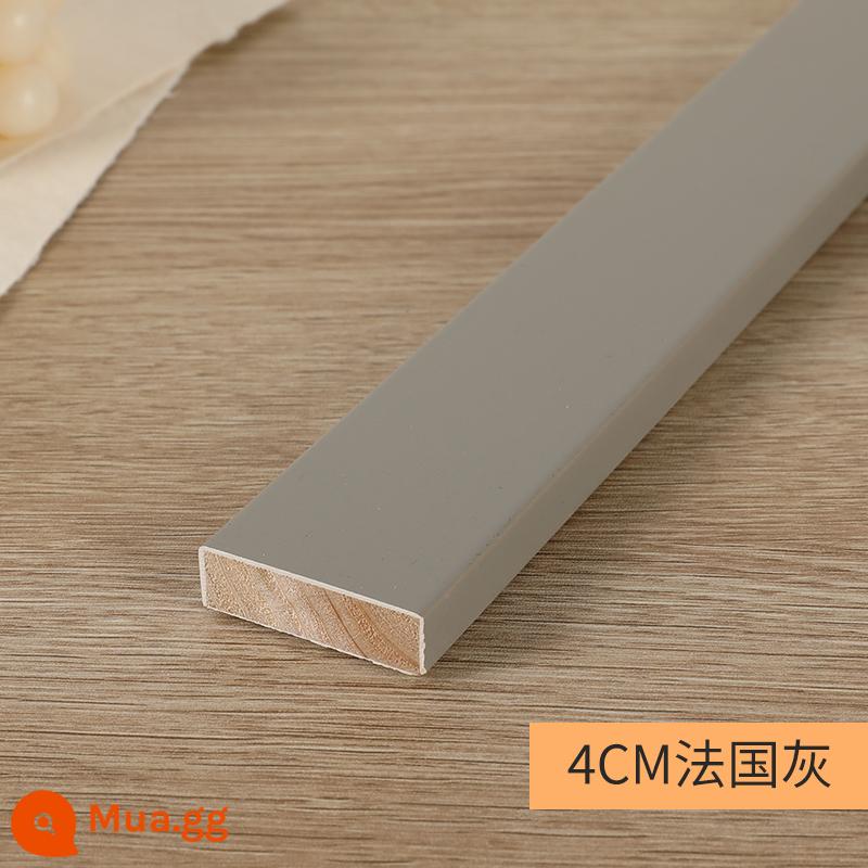 Skirting board trắng đen 2cm sàn gỗ ốp chân tường dòng 6 cm 3 cm 4 cm phẳng Bắc Âu đơn giản 5 dán tường - 4CM xám Pháp dày 1,2