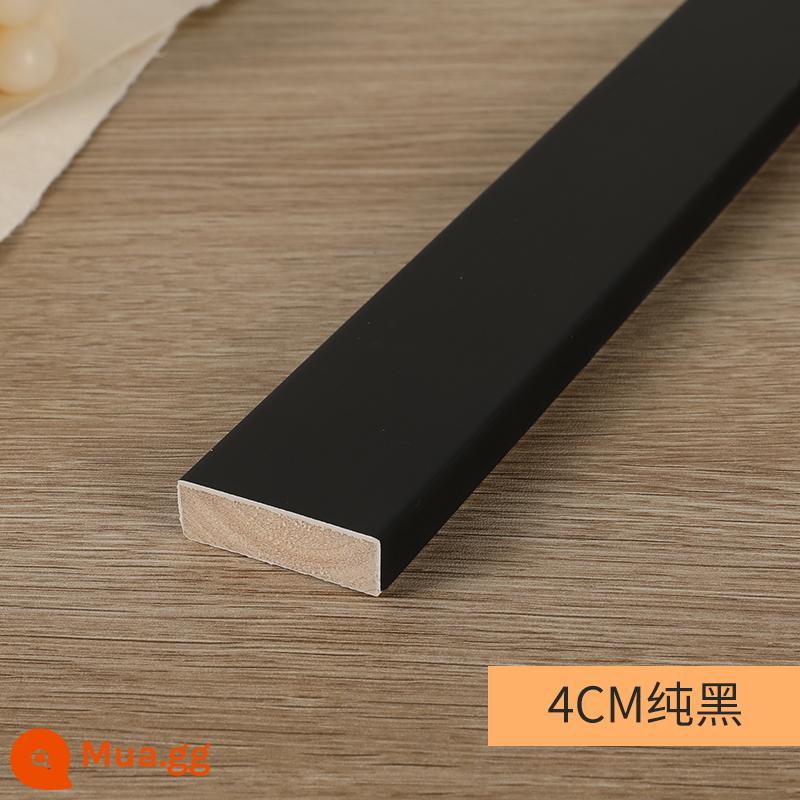 Skirting board trắng đen 2cm sàn gỗ ốp chân tường dòng 6 cm 3 cm 4 cm phẳng Bắc Âu đơn giản 5 dán tường - 4CM đen tuyền dày 1,2