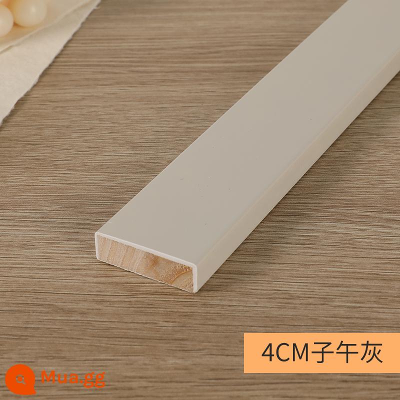 Skirting board trắng đen 2cm sàn gỗ ốp chân tường dòng 6 cm 3 cm 4 cm phẳng Bắc Âu đơn giản 5 dán tường - Kinh tuyến xám 4CM dày 1,2