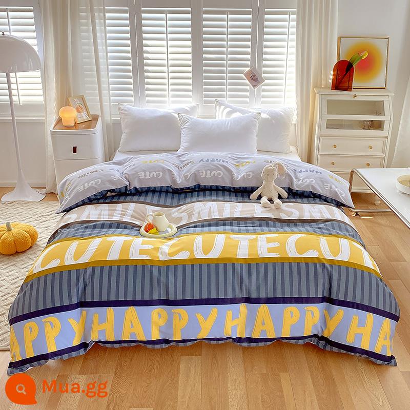 100% cotton Tân Cương vỏ chăn đơn mảnh vỏ chăn cotton 150x200x230 chăn trẻ em đơn 1.5m 180cm2 - Dyson màu xanh