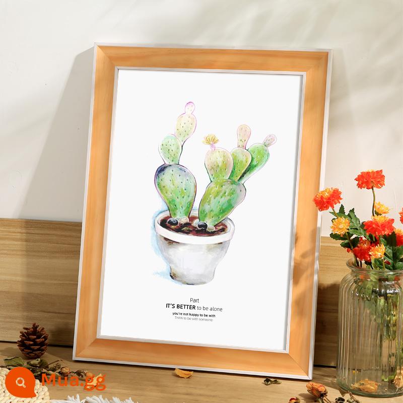 Khung ảnh gỗ gắn khung ảnh gỗ treo tường 4K mở 8k trẻ em A3 màu log 16 inch poster tùy chỉnh a4 màn hình - Model 4020-Kaki tông màu sáng