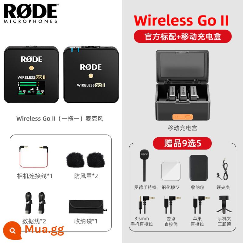 Rode Rode Wireless Go II Micrô Micrô Camera di động Điện thoại di động Radio Radio cổ áo con ong nhỏ - [Đài đơn + hộp sạc không dây] Wireless go II Single one to one