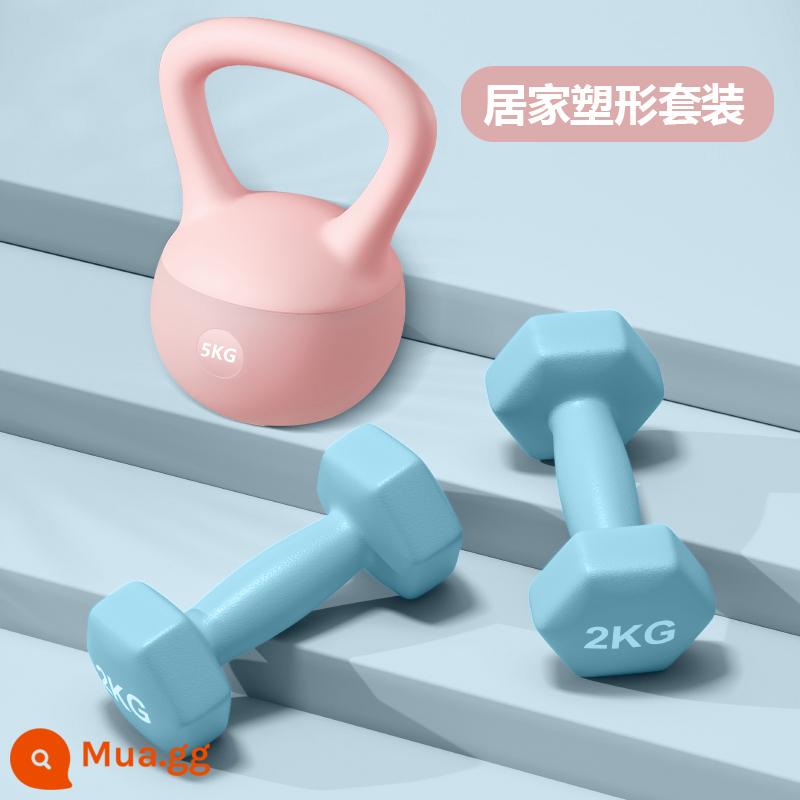 Kettlebell tập thể dục nữ tại nhà mềm Kettlebell đáy mềm Hu Ling đu tập hông mông hiện vật thể thao ấm đun nước quả tạ - Bộ Tập Định Hình Tại Nhà [Quả Tạ Mềm 5KG + 4KG] Tập Vai Và Lưng/Định Hình Cơ Thể - Hồng