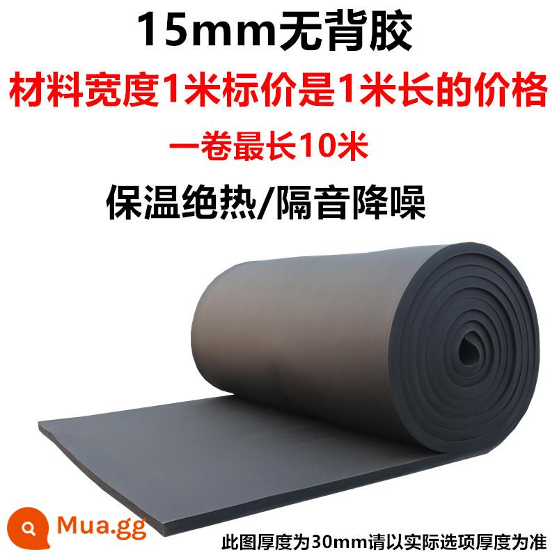 Bông cách nhiệt cao su và nhựa, bông cách nhiệt tự dính, chất chống cháy, bông cách nhiệt chống đông ống nước, bông cách âm thành ống - 15mm không có chất kết dính 1 mét vuông